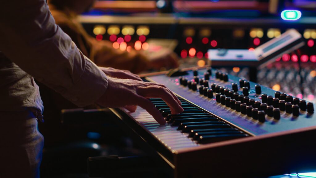 Professional MIDI controller and sound design workstation at YMVRSL Reklam Ajansı in Ankara, Turkey, used for bespoke audio production and sonic branding.