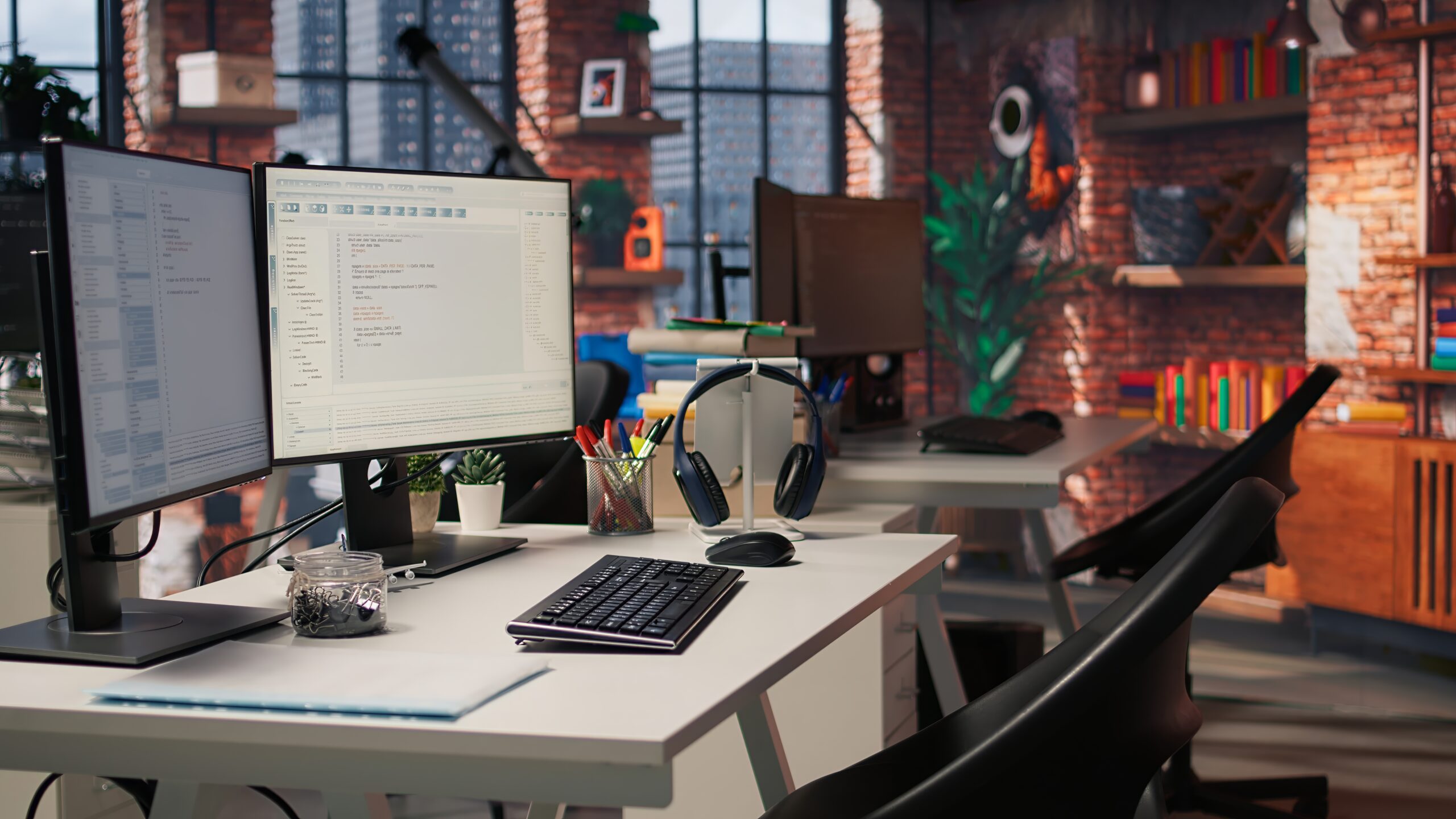 Professional developer workstation at YMVRSL Reklam Ajansı in Ankara used for high-end web architecture and code reviews.